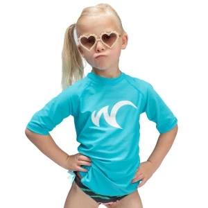 Valencia korte mouw UPF 50+ Turquois Kids Rashguard