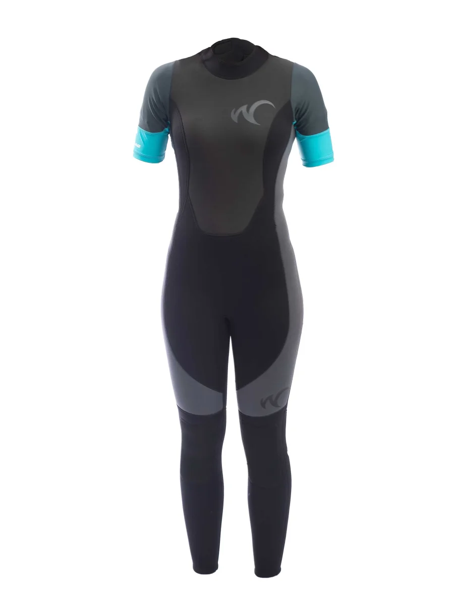 Sydney Women Turquoise Short Sleeves - 3 mm Neopreen Wetsuit - Afbeelding 3